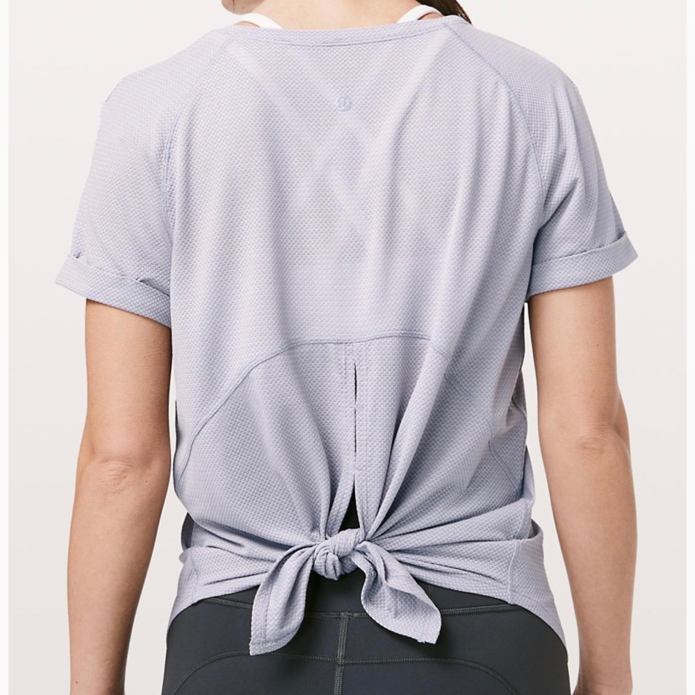 Lululemon open back tie up tee